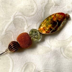 Hatpin. Multicolor beaded.